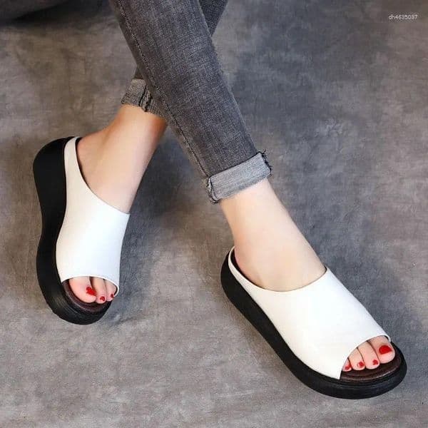 Sandals Slippers Wedge Platform Women Shoes Summer Sexy Open Toe Ladies Outwear Comfortable Black Women's Beach zhanyishengli