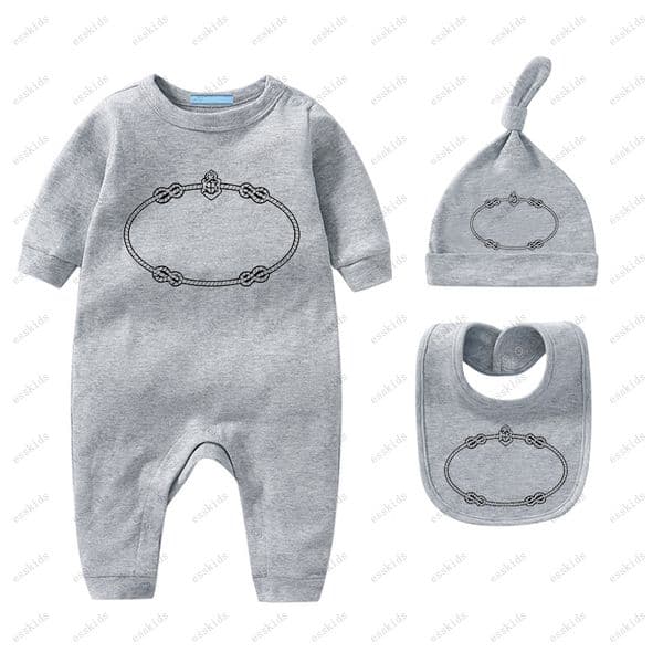 Baby Onesies Hat Bibs Burp Cloths Sets Infant Bodysuit Luxury Romper Cotton Rompers Boys Girls Clothes Jumpsuit Bodysuits For Babies CXD2410093F6