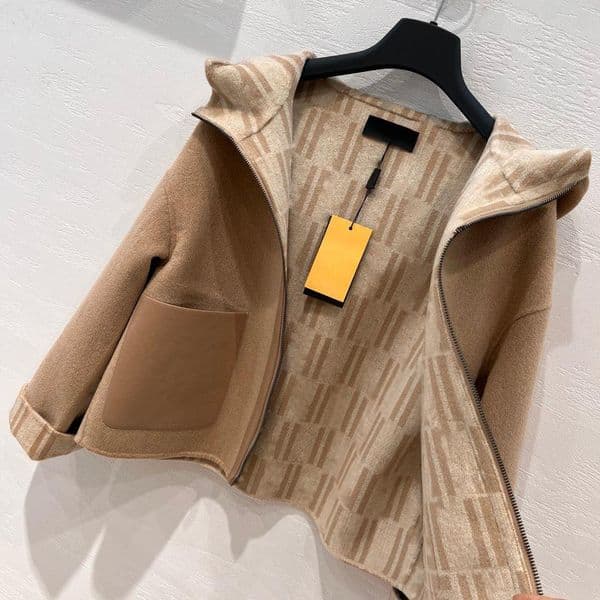 Designer Women's Woolen Jacket Winter Hooded Double-sided Short Fashion Casual Coat Windbreaker Womens Outerwear