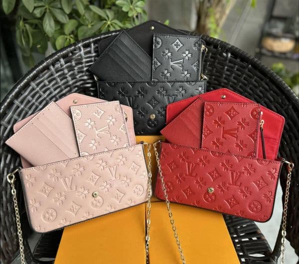 2026 Top Quality Cross body Tote Envelope Bag 3piece Multi Felicie Pochette Chain Bags Women Men Messenger Luxury Designer Purse Brown Flower Leather Handbags