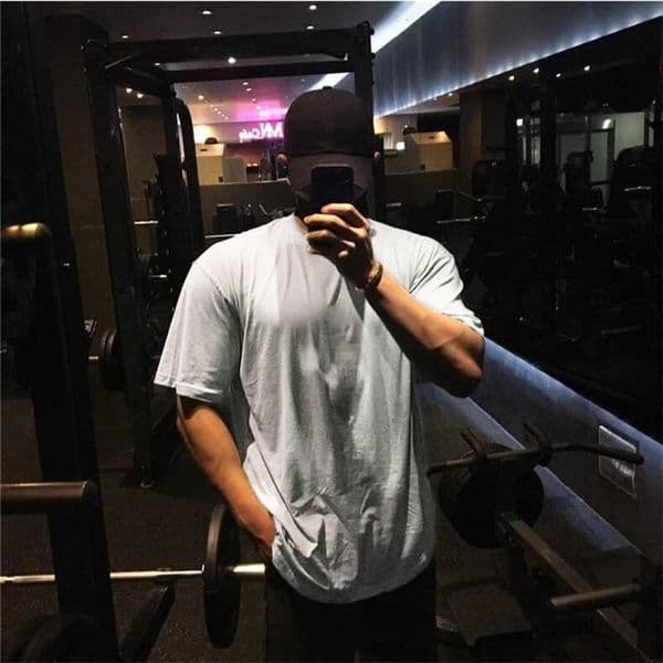 Regular gym clothing mens oversized T-shirt outdoor hip-hop T-shirt loose half Sve T-shirt fitness T-shirt W241105