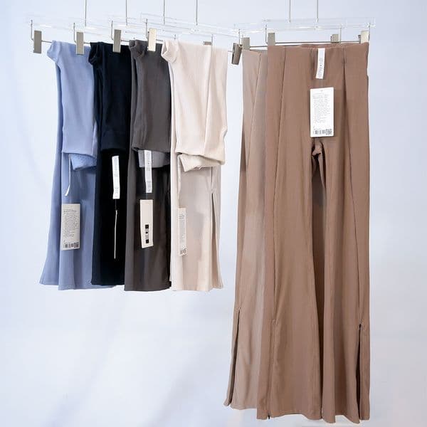 Womens softstreme ribbed flared pants highwaisted tightfitting slimming quickdrying breathable slimflared designed specifically for sports and fitness