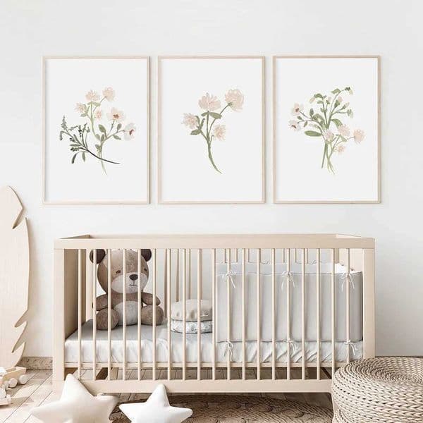 Watercolor Light Pink Flower Painting Canvas Prints Wildflower Bouquet Plants Poster Nursery Wall Picture for Living Room DecorXJ241104