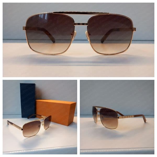 Wholesale- Attitude Sunglasses For Men Fashion 0259 design UV Protection Lens Square Full Frame Gold Color Plated Frame Come With Package