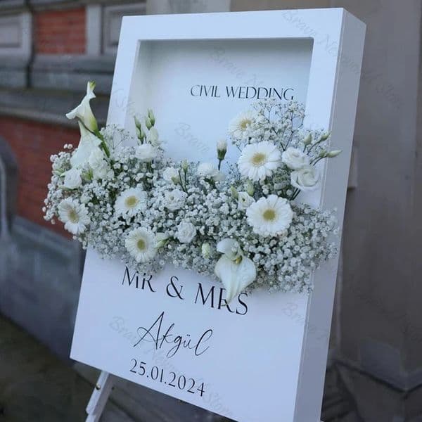 DIY Flower Box Welcome Sign Baby in bloom Decor White Floral Box Welcome Signage Birthday Baby Shower Wedding Decor 241105