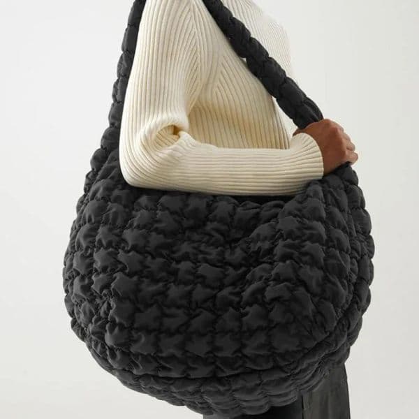 New Capacity Women's Quilted Black White Nylon Luxury Imitation Brands Winter Vintage Crossbody