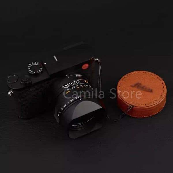 manual Genuine leather Lens Cap for lens Waterproof Protection Camera Cover leica Q typ116 QP Q2 camera accessory 240327