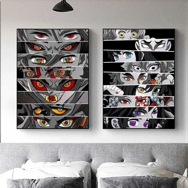 Anime Eyes Demon ayer Kimetsu No Yaiba Poster Wall Art Print Hashira Cartoon Anime Canvas Painting For Living Room Home DecorXJ241104