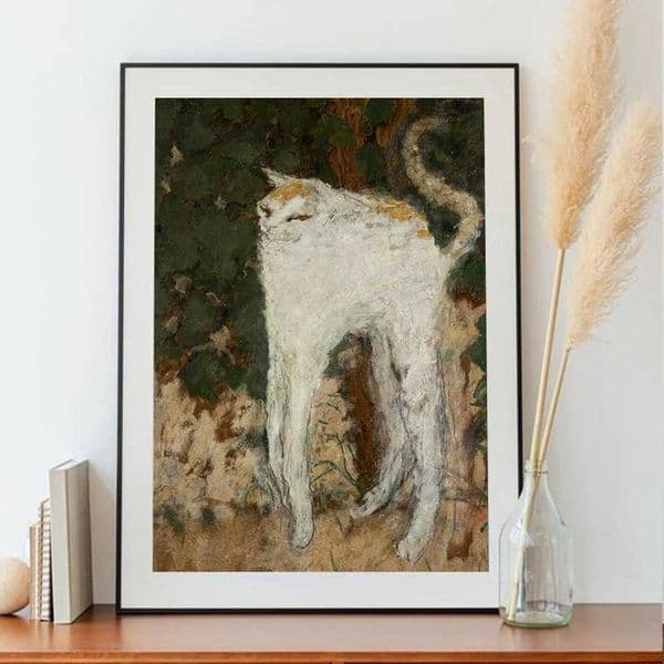 Pierre Bonnard Le Chat Blanc Exhibition Poster Meme Cat Painting Cat Lover Gift seum Gallery Wall Art Canvas Print Home DecorXJ241104