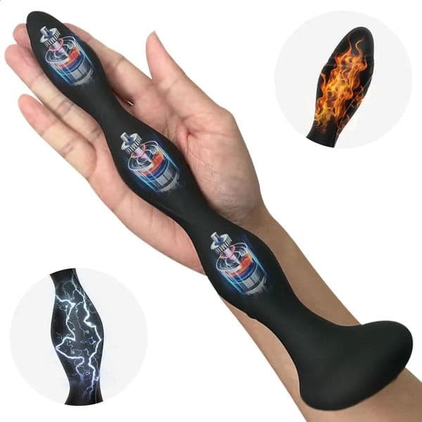 Electric Shock Anal Plug Prostate Massager Intelligent Heating Butt Female Masturbator Bead Erotic Sex Toys for Couple 241105