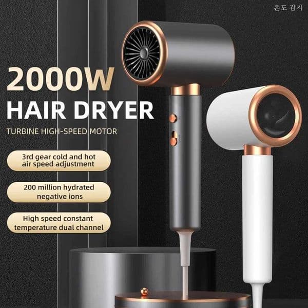 Ionic Hair Dryer High Speed Motor Blow Drier 2000W Hairdryer Negative Ion Hair Care Styler Professional Blow Dryer Free ShippingXJ241106