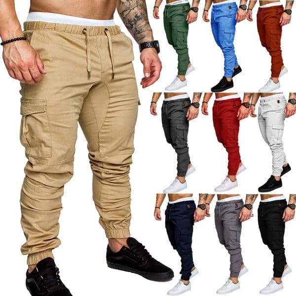 Tooling Multi Pocket Trousers Mens Cargo Pants Woven Fabric Casual Safari Style Joggers Men 241106