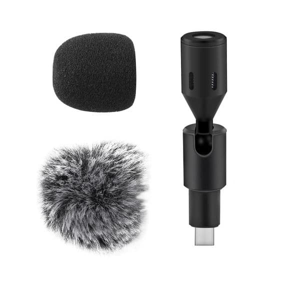 3.5mm TRRS plug/Type-C plug smartphone video mini phone mobile phone po studio microphone heart-shaped pickup adjustable 90 ° angle 241106
