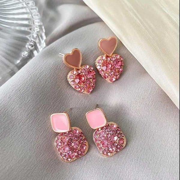 S925 Silver Needle Geely Rhinestone Square Earrings New Internet Celebrity Temperature Beauty Earrings Jewelry Accessories X241106