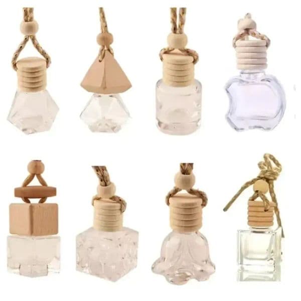 UPS Car Hanging Glass Bottle Empty Perfume Aromatherapy Refillable Diffuser Air Fresher Fragrance Pendant Ornament Z 11.6-2