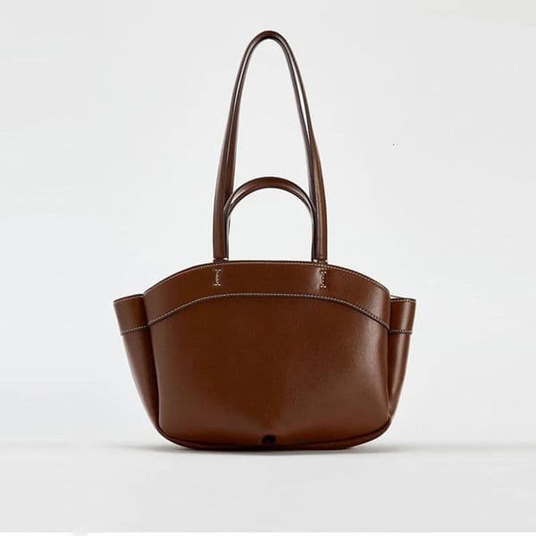 Womens handbag Underarm bag Large capacity Pu leather shoulder bag Retro cross body bag Casual portable bucket bag241106