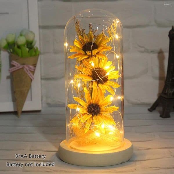 Glass Suower Dome Decor - Romantic Gift for Her | 2024 Valentine's Day dh5727163