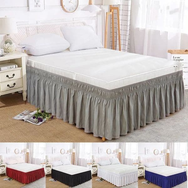 Solid color elastic pleated bedding wrapped in comfortable faded bedding no surface double large size 241107