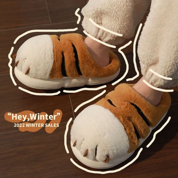 Cartoon Slippers For Women, Home, Indoor Warmth, Cute Couple Men's Winter Cotton Slippers, Thick Soled Confinement Shoes
