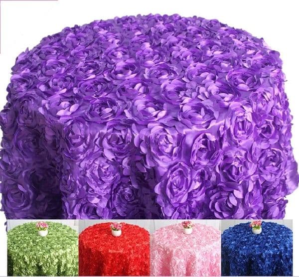Wedding Table Cloth Cover Embroider Rosette Rose Flower el Banquet Birthday Party Decoration Nice n Use 241107