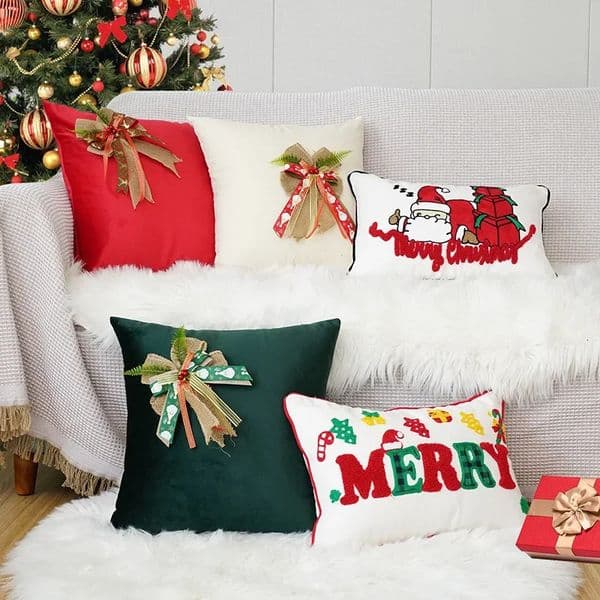 Pillow Case 30x50/45x45CM Christmas throw pillow cover unique stamped waist cushion cover decorative home decoration pillowcase 2024 241107