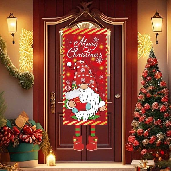 Christmas Red Faceless Doll Hanging Flag Navidad Natal Noel Door Ornament Merry Christmas Decoration For Home 2024 New Year 2025XJ241107