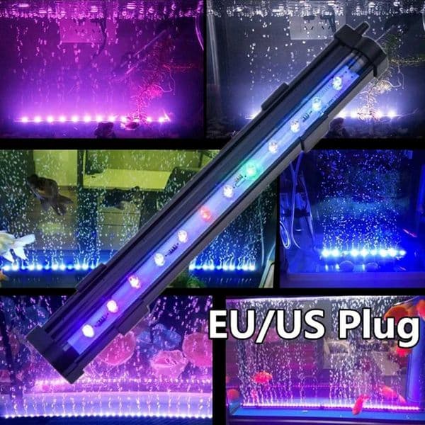 15-40CM 7 Colors LED Aquarium Light Fish Tank Submersible Light Aquatic Air Bubble Oxygenation Lamp EU US Plug Fish Tank LightLX241107