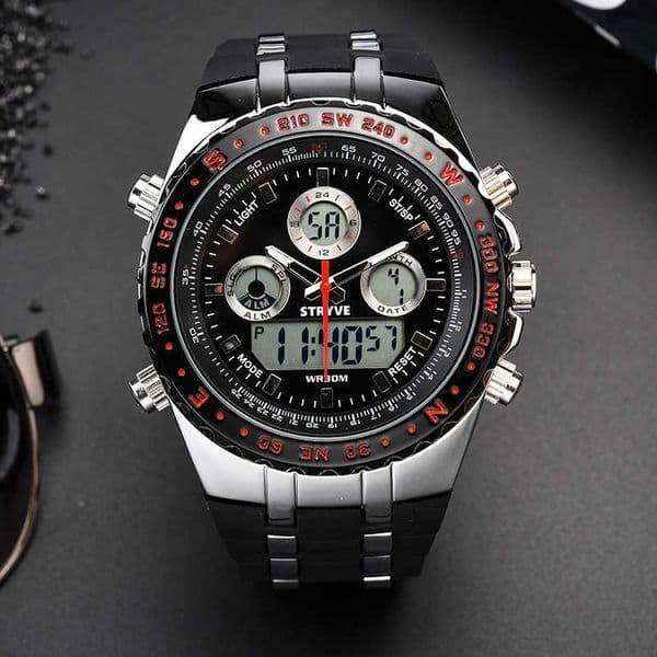 Brand Sport Quartz Wrist Watch Men Military Waterproof Watches LED Digital Watches Men Quartz Wristwatch Clock Male J241107