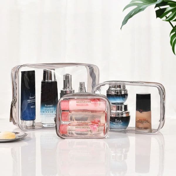 Zipper Transparent PVC Waterproof Storage Bag Women Make Up Case Travel Cosmetic Bag Toiletry Storage Kit Box