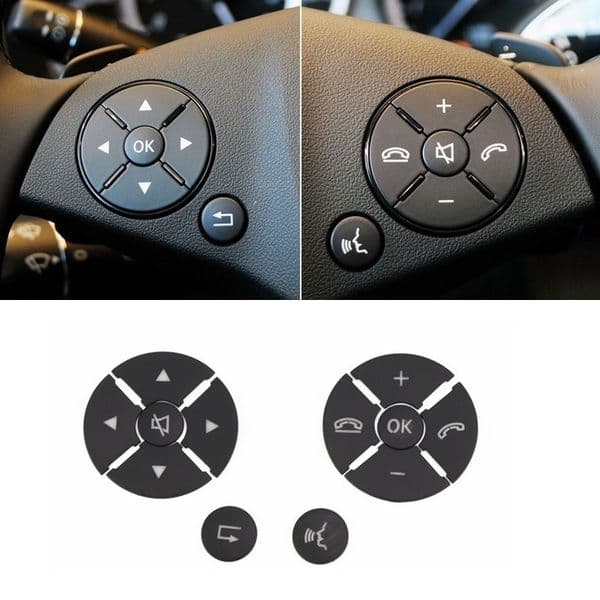 2025 new Car Interior Steering Wheel Button Switch Trim Cover Sticker For Mercedes Benz C E S Class W204 W212 W221 GLK X204 C200 C250