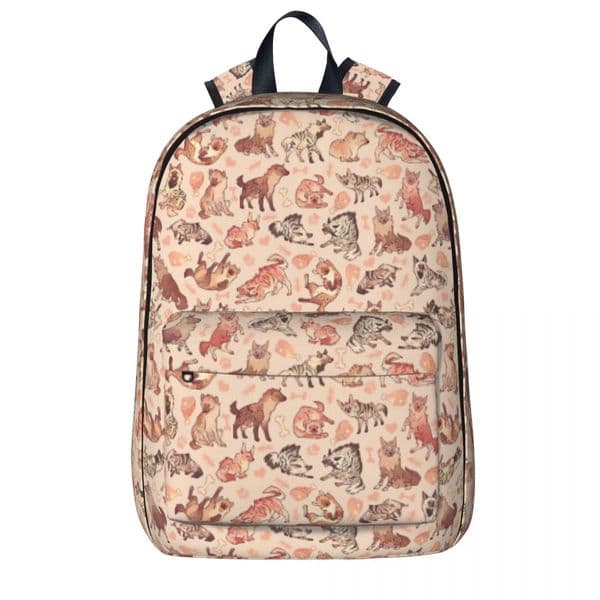 Hyenas In Creamy Orange Backpacks Student Book bag Shoulder Bag Laptop Rucksack Waterproof Travel Rucksack Children School Bag