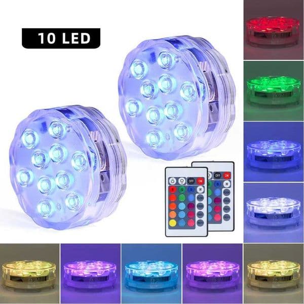 Multi Color Submersible LED RGB IP68 Waterproof Underwater Night Lamp Tea Light Vase Bowl Party Wedding Christmas DecorationLX241107