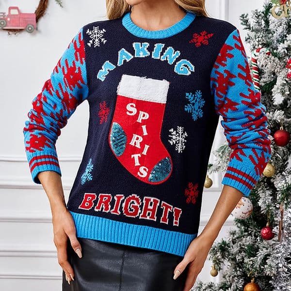 WomenS Autumn Winter Animal Jacquard Sweater Bohemian Loose Pullover Christmas Thick Cashmere 241108