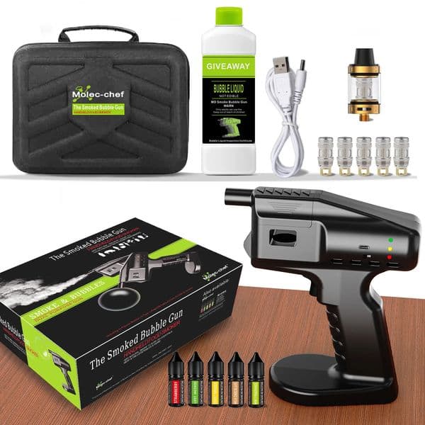 Smoked Bubble Gun with Flavor Blaster Cocktail and Whiskey Smoker Bartender Kit Food Home Brewing Bar Accessories 241108