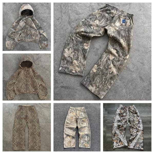 Designer Men's Pants Y2K Jeans Hip Hop Trendy Brand Camouflage Pattern Baggy Denim Women Clothing Unisex Casual Camo Trousers Streetwear Size S-2XL