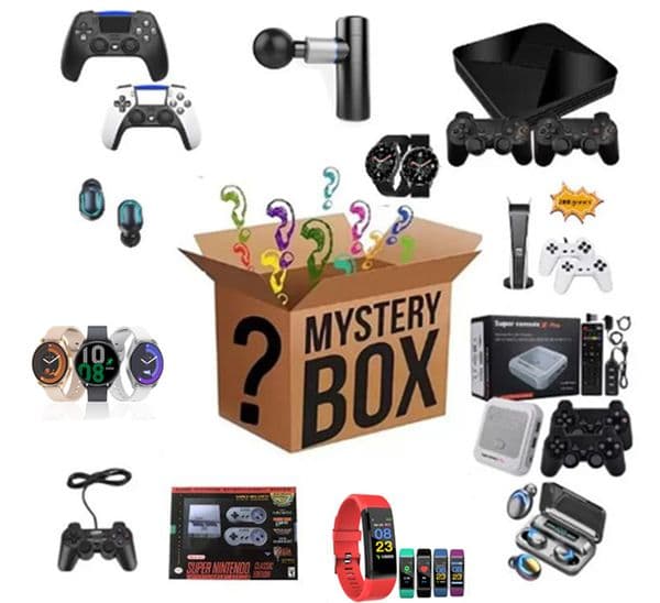 Headsets Lucky Bag Mystery Boxes There is A Chance to Open Mobile Phone Cameras Game Console Smart Watch Earphone More Gift