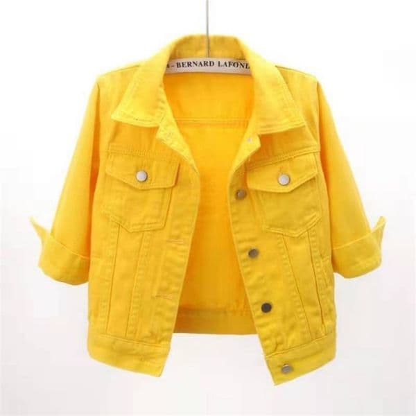 Women Denim Jacket Spring Autumn Short Coat Pink Jean Jackets Casual Tops Purple Yellow Purple Blue Loose Tops Lady Outerwear y241024