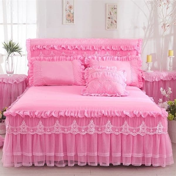 Princess 1 lace bedding2 pillowcase bedding Pink lace bedding 241107ww
