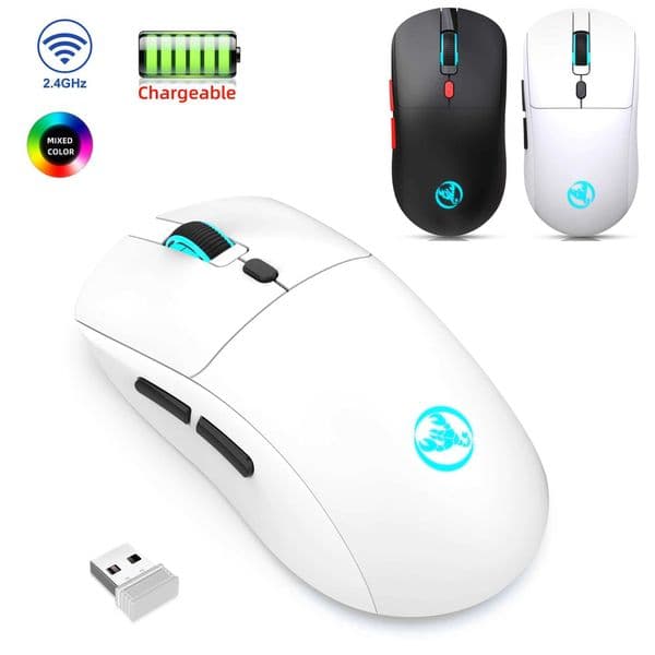 Rechargeable 24G USB Wireless Mouse Adjustable 3600dpi 7 Colors RGB Comfortable Mice for Home Office Laptop Computer Gamer S2647