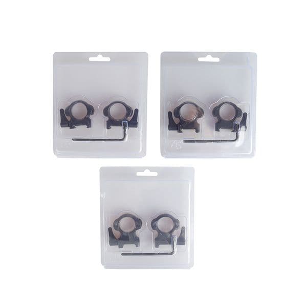 2pcs steel 25.4mm high medium low profile quick release scope mount ring bracket