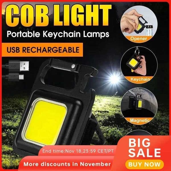 X-TIGER Mini Glare COB Work Lamp USB Charging Multifunctional Portable Pocket Flashlight 800 Lumens Night Security LED LightLX241109