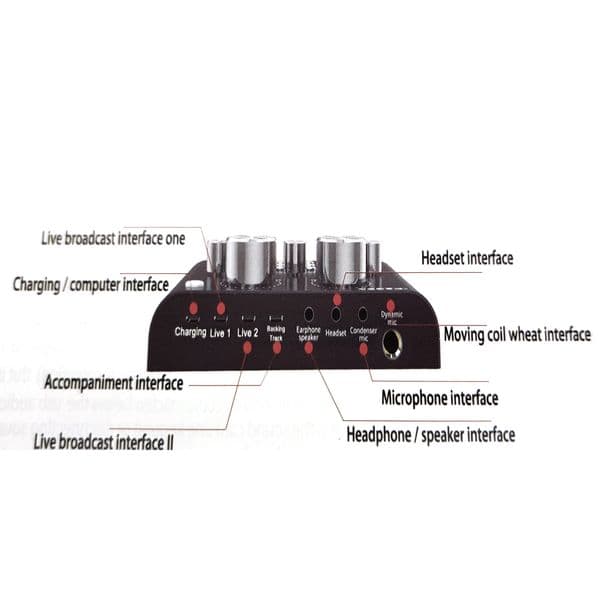 V8 Audio USB Headset Microphone Webcast Live External Sound Card With 5.0 Personal Entertainment Streamer For Pc Computer Phone