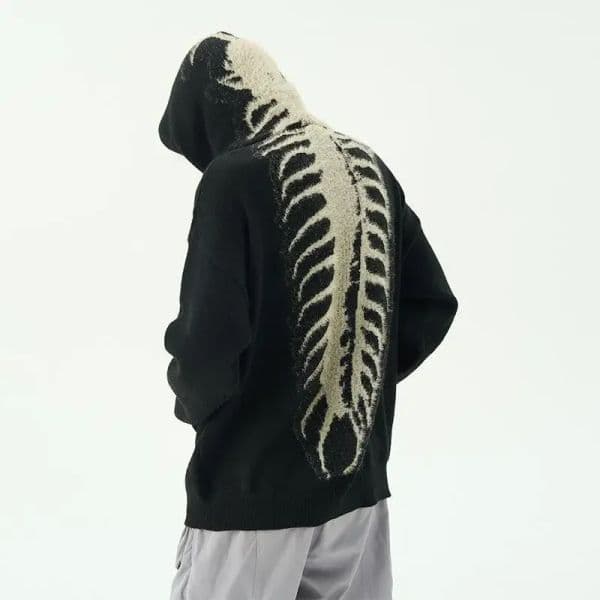 American Style Embroidery Y2k Hooded knitwear men clothes Winter Sweater 2024 knitwear Streetwear High Street knitwear trend top