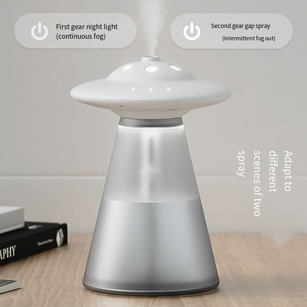 800ML Cute UFO USB Air Humidifier Essential Oil Diffuser Rechargeable Portable Perfume Aroma Mist Spayer for Car Home Plants