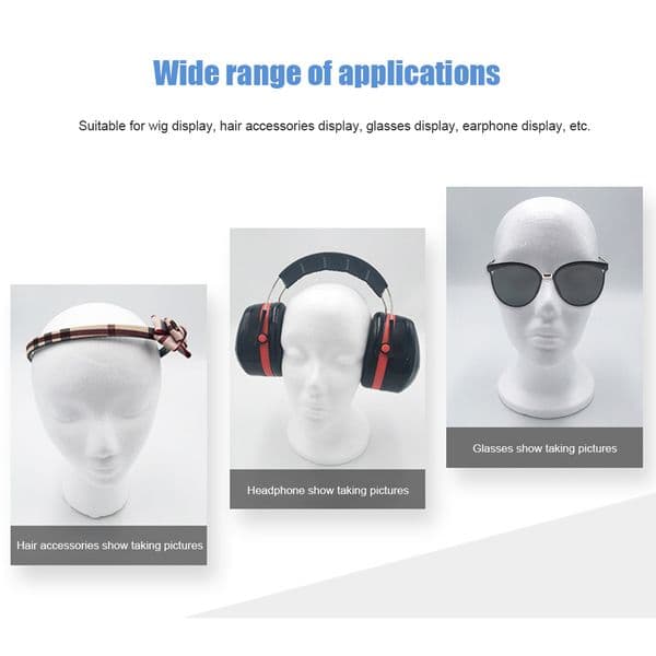 Female Styling Flocking Foam Head Mold Wig Holder DIY Headwear Display Model Beautiful Stable Base Photograph Props