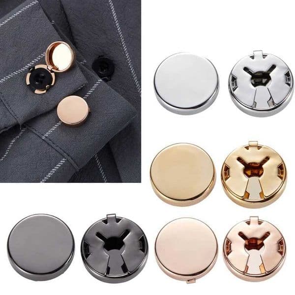 1 pair of brass round button cover cufflinks for formal shirt cufflinks W241109