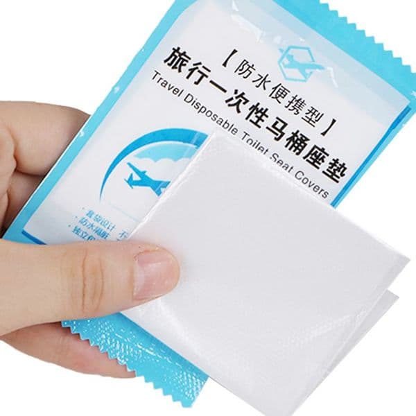 50 Pieces Portable Toilet Seat Covers Disposable Plastic Potty Seat Covers Travel WC Pad Toilet Mat Individually Wrapped R7UB