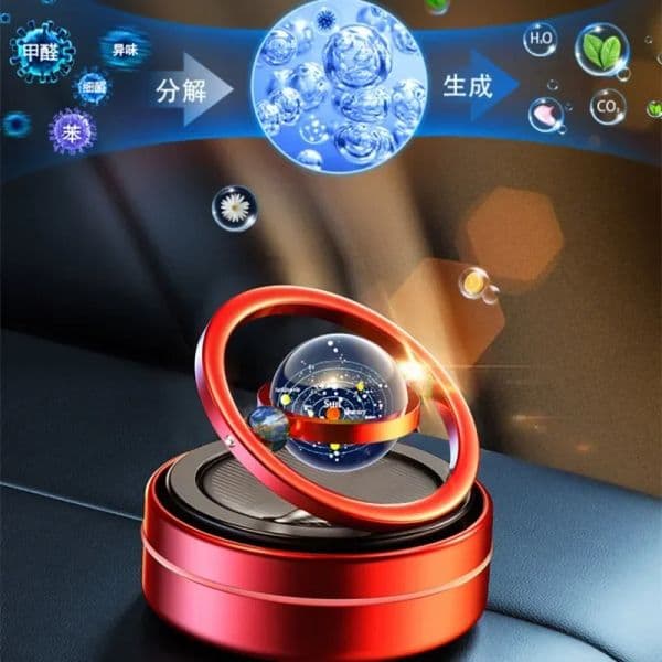 Solar Powered Self Rotating Car Air Freshener Aromatherapy Rotary Automotive Diffuser Car Perfume Long Lasting Fragnance for Car