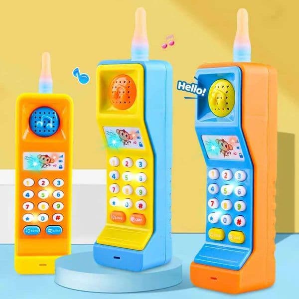 Childrens Nostalgic Retro Simulation Big Brother Mobile Toy Simulation Dingdang Digital and Light Music Early Learning Toy W241109