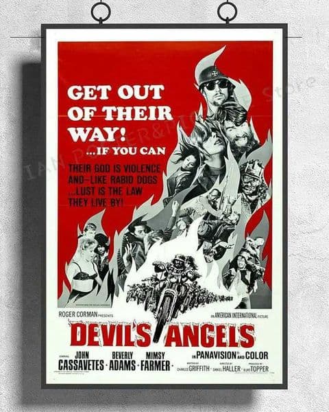NJ543 Devil Angel Movie Bicycle Rider Hell Wall Stickers Silk Poster Art Home Decoration W241109